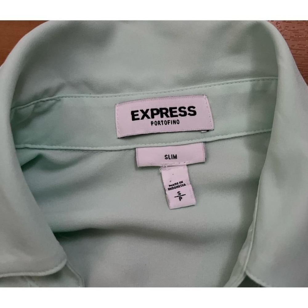 Express Portofini Slim Button Down Roll Sleeves B… - image 3